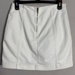 Free People  Modern Femme Denim Mini Skirt Women's 8 White Festival Boho Jean Photo 7