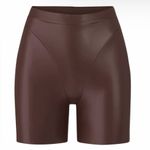 SKIMS  NWT Women’s Faux Leather‎ Biker Shorts in Cocoa Size XXS Photo 0