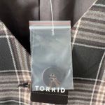 Torrid  Stretch Twill Fitted Vest Elation Plaid Deep Black Tan Vest Button Up NWT Photo 10