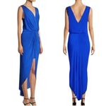MISA Los Angeles NWT Leza Gathered Crossover Tulip High Low Maxi Dress in Blue Photo 9