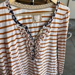 Cute fall long sleeve ruffle Henley Size L Photo 0