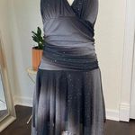 GRACE Silver Black Sequin Glitter Witchy Vampy Asymmetric Gothic Dress L Size L Photo 1