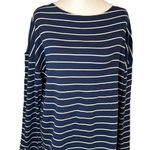 Sonoma Women's Goods Top Size XL Navy Blue White Stripe Long Sleeve NWT Photo 0
