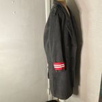 36.5  Striped Sleeve Panel Double Breasted Coat S Peacoat Trench Winter Rocker Photo 3