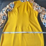 Women’s Yellow Midi Dress Mock Neck Plaid Long Sleeves and Bow Detail Size 2XL Photo 7