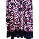 Studio I Purple Black Trim Printed Midi Formal V Neck Short Sleeve Dress Size 6 Photo 3