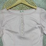 Free People Intimately Sloane Henley Bodysuit Thermal Knit Top in Pink Nectar SP Photo 5