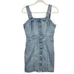 Arizona Jeans Vintage Button Up Denim Bodycon Sleeveless Mini Dress Size Medium Photo 2