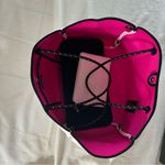 Haute Shore White Tote Bag with Pink and Orange Stripes Photo 2