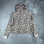 Lucky Brand  Hoodie Leopard Print Pullover Sweatshirt Casual Comfy‎ Cream Medium Photo 2