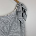 Antonio Melani Charli Striped Mini Dress Women 12 Linen One Shoulder Bow Party Photo 2