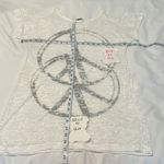 BCBGMAXAZRIA szS white with double peace symbol cold shoulder swim coverup EUC Photo 6