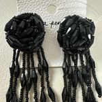 Free People  Stella Dangle Earrings in Black NWT Rose Rosette Beads Western Boho Photo 8