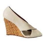 BCBGMAXAZRIA Raisa White Cream Leather Wedge, Sz 6.5 Photo 0