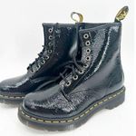Dr. Martens Black 1460 Distressed Patent Boot NEW Size 6 Photo 0