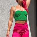 Princess Polly  green ruched bustier corset top Photo 1