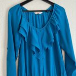 Rebecca Taylor 100% Silk Ruffle Front Mini Dress Long Sleeve Vacation Resortwear Photo 1