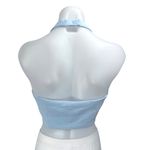 Christian LaCroix  Blue Sleeveless Button Down Cami Halter Crop Vest Tank Top 4 Photo 4