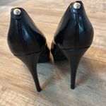 Michael Kors Glossy Black Peep Toe Heels. Size 6.5- 4” heel Photo 3
