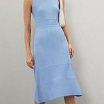 Jason Wu Women's Blue Knit Sleeveless Ribbed Texture Crewneck Dress Size Large Photo 0
