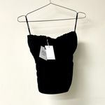 Lovers + Friends NWT  Mac Cotton Blend Strapless Pleated Tube Top Black Womens XS Photo 3