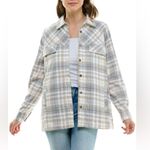 No Comment  Plaid Sherpa-Lined Button Down Shacket Photo 0