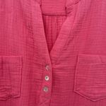 Anthropologie MOTE XXL Blouse Top Popover Long Sleeve Hot Pink Gauzy Women’s Photo 2