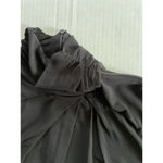 Chico's  Travelers Mock Turtle Neck Black Top Sz 2 Large Blouse Slinky Back Zipper Photo 2