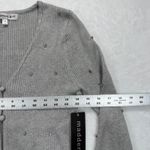 Madden Girl  Cardigan Rhinestone‎ Embellished Ribbed Knit Sweater Top Gray M Photo 1