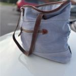 Myra Blue and White Chevron Tote Bag Photo 1