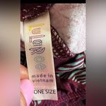 LuLaRoe Stamp Leggings OS Red/blue Floral HTF Rare One size Spandex Polyester Photo 8