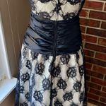 80s 90s Vintage Tea Length Black Lace Spaghetti Strap Dress Junior Prom Cosplay Size undefined Photo 6