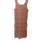 Newport News Vintage Pink Crochet Midi Dress Tank Dress With Overpiece Y2K Large Photo 7