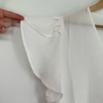 Zenobia  White Flutter Sleeve V Neck Blouse size 2X Sheer NWT Photo 2