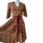 Anthropologie  Small Retro Dress Boho Fall Cotton 50s style Edme & Esyllte Art Photo 9