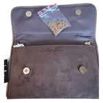 Lulus Purse Clutch Crossbody Brown Faux Suede Foldover Removable Chain Strap NWT Photo 3