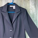 White Stag  Size 8 Black Blazer w/3 Button Front with Shoulder Pads Photo 2