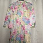 Vintage Lucie Ann Satin Pastel Floral Robe Neglige Medium White Photo 9