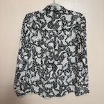 EXPRESS Women’s Blouse Shirt Top Button Down Collared Dalmatian Bow Print Size S Photo 4