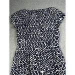 J.Crew  Womens Dress Size 4 White Blue Dot A Line Business Short Sleeve Cotton Photo 3