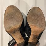 🍂 DELMAN Black Leather Peep Toe Block High Heels Women 8 4.5” heels Photo 9