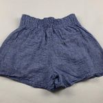 A New Day Blue Chambray Linen Blend Smocked Waist Pull On Shorts XS Photo 4