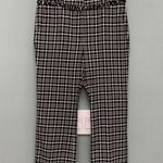 Max Mara Weekend Valico Fringe-Trim Plaid Cropped Pants Black White 8 Photo 4