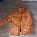 Leather Coat Orange Size M Photo 0