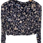 Urban Outfitters Kimchi Blue black floral print cropped long sleeve top size XS Photo 5