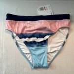 Splendid Tie Dye Stripe High Leg & High Waist Bikini Bottoms Sz S NWT Pink Blue Photo 1