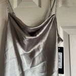 Bebe Platinum Silver Satin Mini Dress Photo 1
