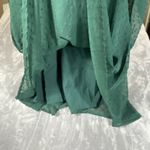 Swiss Dot Mini Babydoll Dress XS Square Neck A line Long Slv Green Flirty Cottag Photo 3