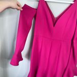 N/NICHOLAS Crepe Flare Mini Dress Hot Pink V Neck Long Sleeve Size 4 NWT Photo 5