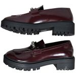 C. Paravano Women‎ Chunky Loafers Platform Loafers Lug Sole Dark Red 41 NIB Size 10 Photo 3